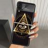 Священный Глаз Гора Египет Фреска Жесткий ПК Чехол для Телефона для Samsung Galaxy Z Flip 6 5 4 3 Черная Крышка ZFlip6 Flip5 Flip4 5G Складной