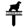 Personalized English Spaniel Metal Yard Stake Custom Name Garden Sign
