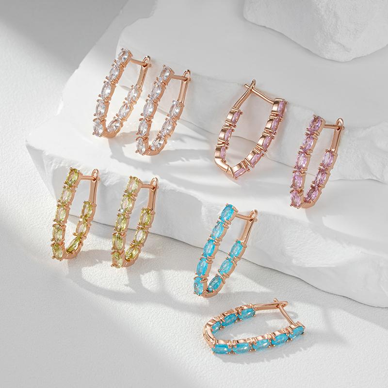 Роскошные двойные овальные серьги-подвески с матовым зеленым цирконом, несколько цветов, эффектные ювелирные изделия для вечеринки и повседневного использования