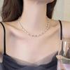 Pearl Trio Silver Necklace: Niche Light Luxury Women's Choker Clavicle Chain.