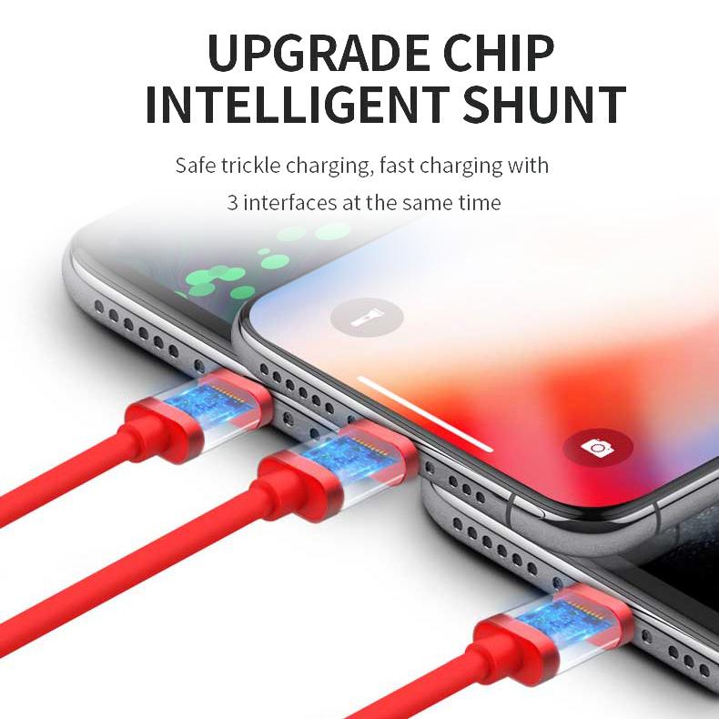 Эластичный зарядный кабель 3в1 iOS Type C USB C Micro USB для iPhone 12 13 14 5 6 7 8 X Samsung шнур автомобильные кабели для зарядки мобильных телефонов