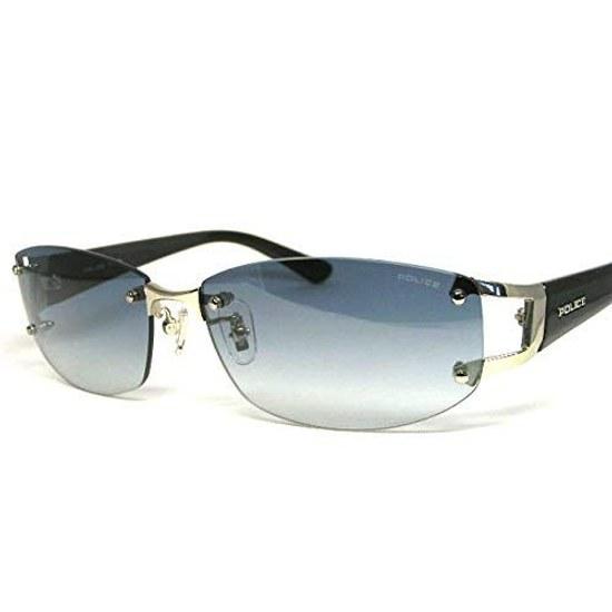 Domestic genuine product Police sunglasses men SPLC60J 579L 59 case UV cut rimless two-point Japan model 2021 oval titanium combination frame shiny
