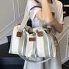 Новая полосатая сумка для коротких поездок Женская японская парусиновая ручная кладь Большая вместимость Наплечная сумка кроссбоди