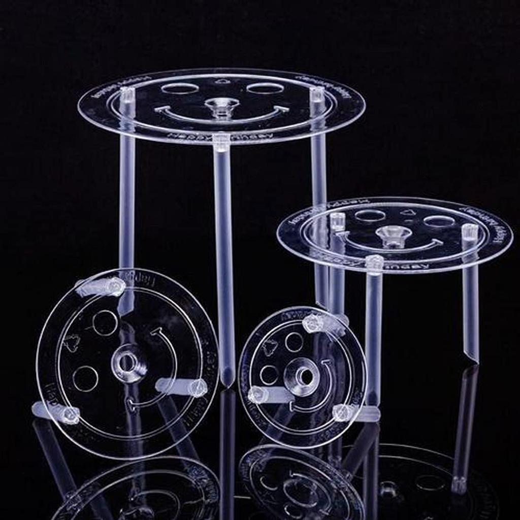 20 Plastic White Cake Sticks Dowel Rods, 4 Cake Dividers for 4, 6, 8, 10 Inch Cakes, 12 Clear Stacking Dowels, Different Patterns Cake Scrapers for