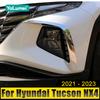 Для Hyundai Tucson NX4 2021 2022 2023 N Line гибридный автомобиль передняя противотуманная фара крышка брови спойлер ветровой нож лезвие отделка аксессуары