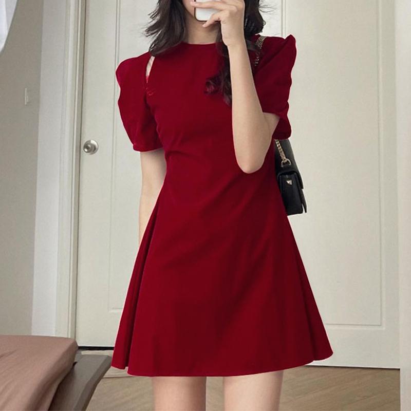 VONDA Женские летние платья-трапеции с круглым вырезом и коротким рукавом