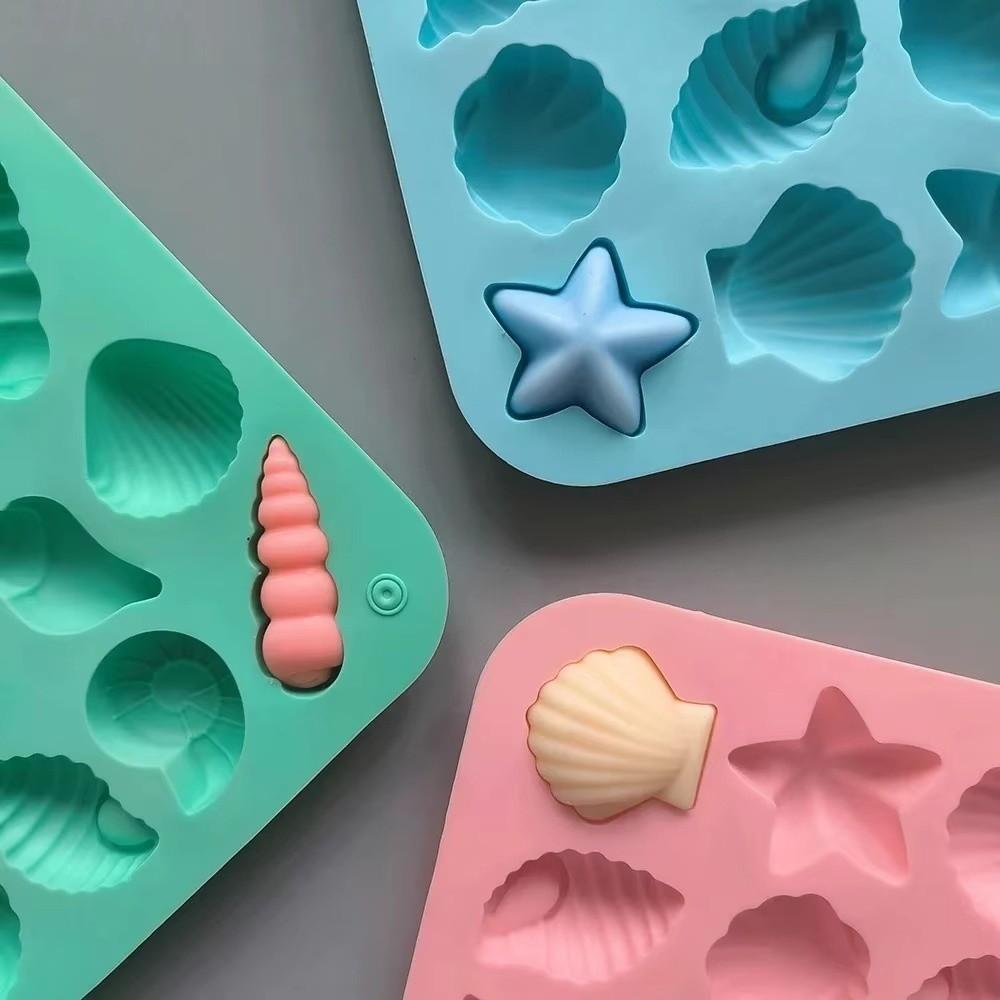 Starfish Shape 3D Shell Mold Conch Ice Cube Tray Baking Supplies Marine Animal Mold Candy Making
