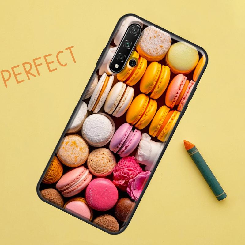 Dessert Ice Cream Macaron Food Case For Huawei Nova 9 10 SE 11i 8i 7i 3i Nova 5T Y60 Y61 Y70 Y90 P20 P30 P40 Lite P60 Pro