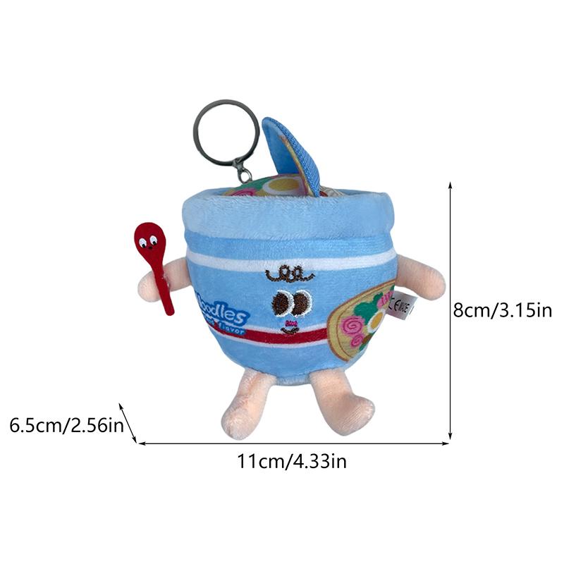Творческая имитация миска для лапши быстрого приготовления, плюшевый брелок, милая мультяшная кукла, школьная сумка, подвеска, держатель для ключей от машины, подарки