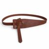 Wide Waist Belt Faux Leather Knotted Decorative Waistband For Women Match Windbreaker Overcoat Korean Style
