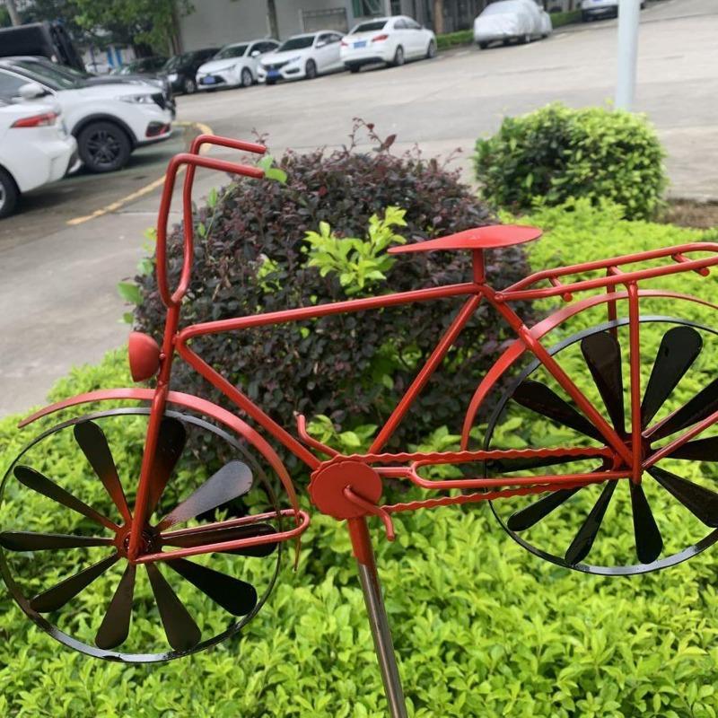 Декор для сада велосипеда, металлическая вертушка для велосипеда, винтажный декор для сада на открытом воздухе, для уличного газона, скульптуры, статуи, украшения