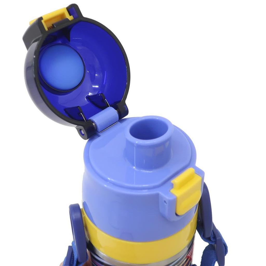 Skater Бутылка для воды из нержавеющей стали, двухсторонняя, для прямого питья, 470 мл, чашка для питья, 430 мл, легкая, Plarail 25, для мальчиков, термоизолированная, спортивная