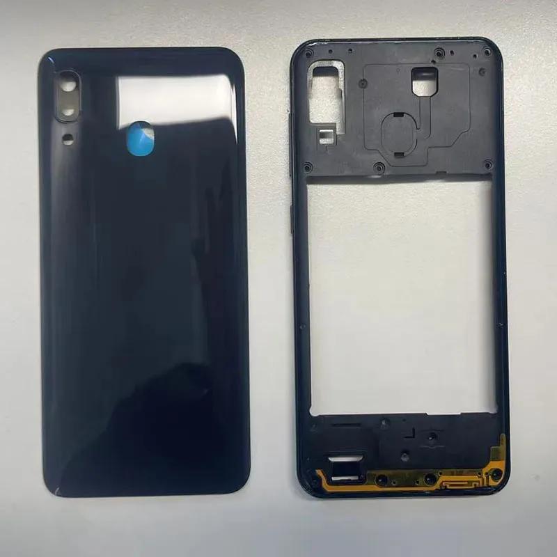 For Samsung Galaxy 30 2019 305 305F Middle Frame Bezel Battery Back Cover Rear By Housing Case With Camera Frame Lens