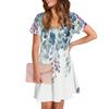 Women's Casual And Fashionable V-neck Short Sleeve Printing Mid Length Dress