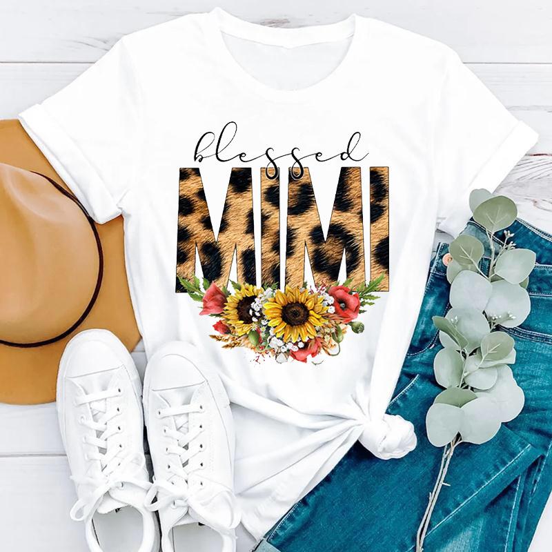 Простая женская одежда больших размеров с принтом на тему Дня матери, стильные женские футболки из чистого хлопка с круглым вырезом и короткими рукавами