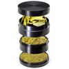 Herb Grinder Fine Particle Easy Operation Manual Four Processes Reinforced Metal Teeth Zinc Alloy Kitchen Spice