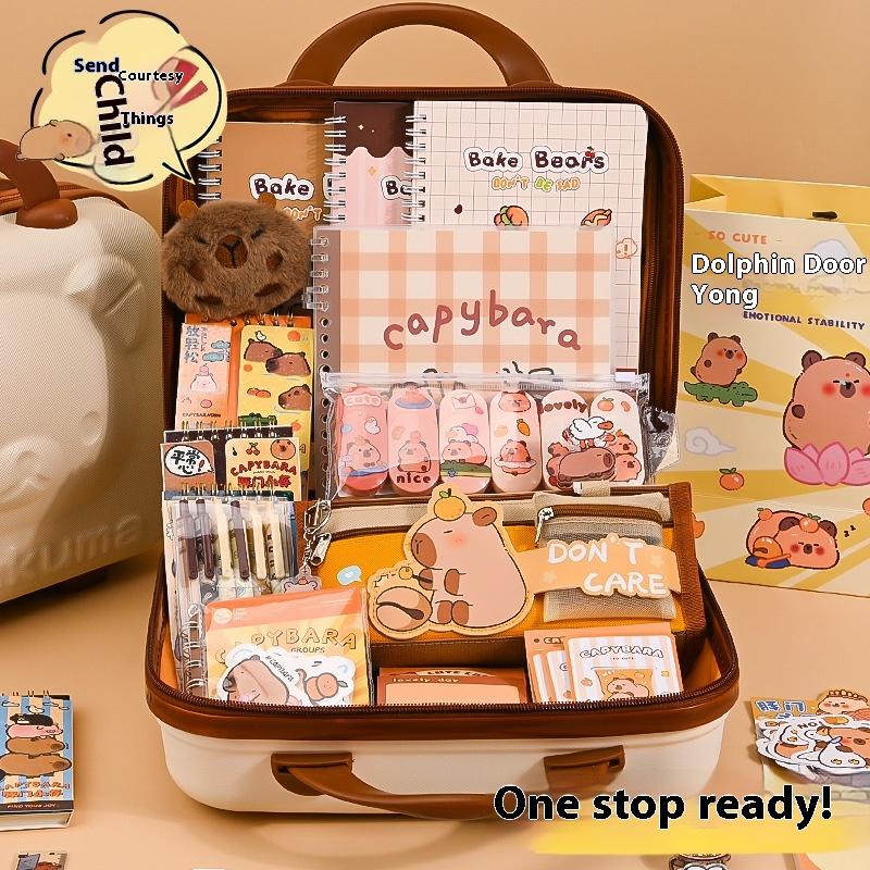 Подарочный набор к школьному сезону Подарочная коробка для учеников начальной школы Подарочный набор канцелярских принадлежностей Kapibara Набор канцелярских принадлежностей