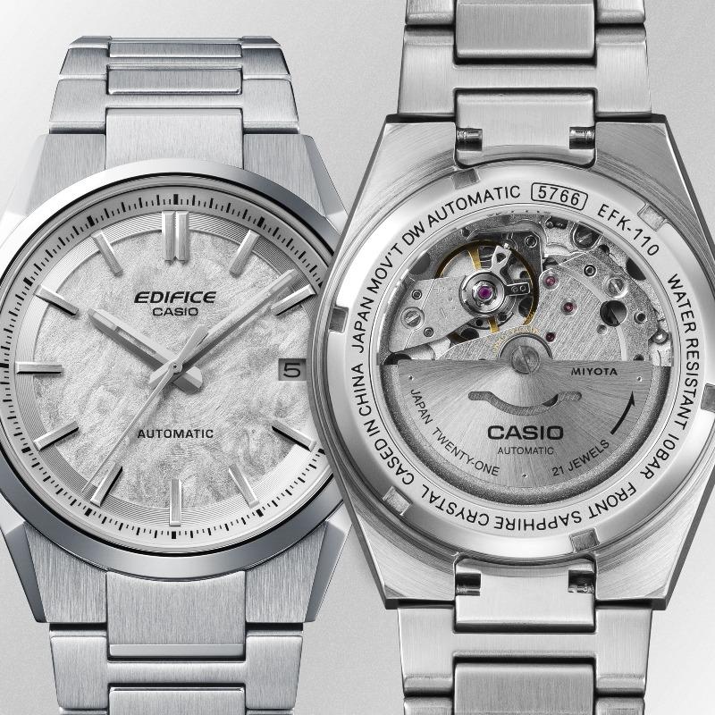 Casio Мужские аналоговые кварцевые часы Edifice из нержавеющей стали, водонепроницаемые 100 м, EFK-110D-7A