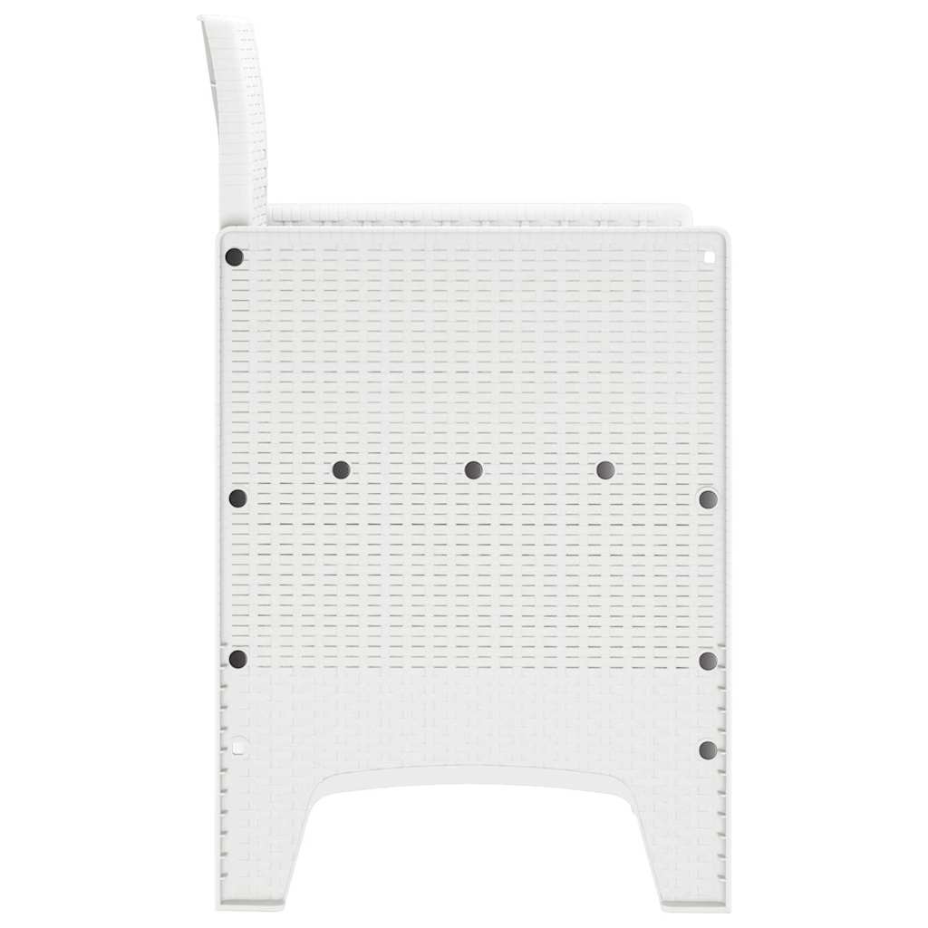 Garden Chair with Cushion 2 pcs White 53 x 49 x 85 cm Polypropylene