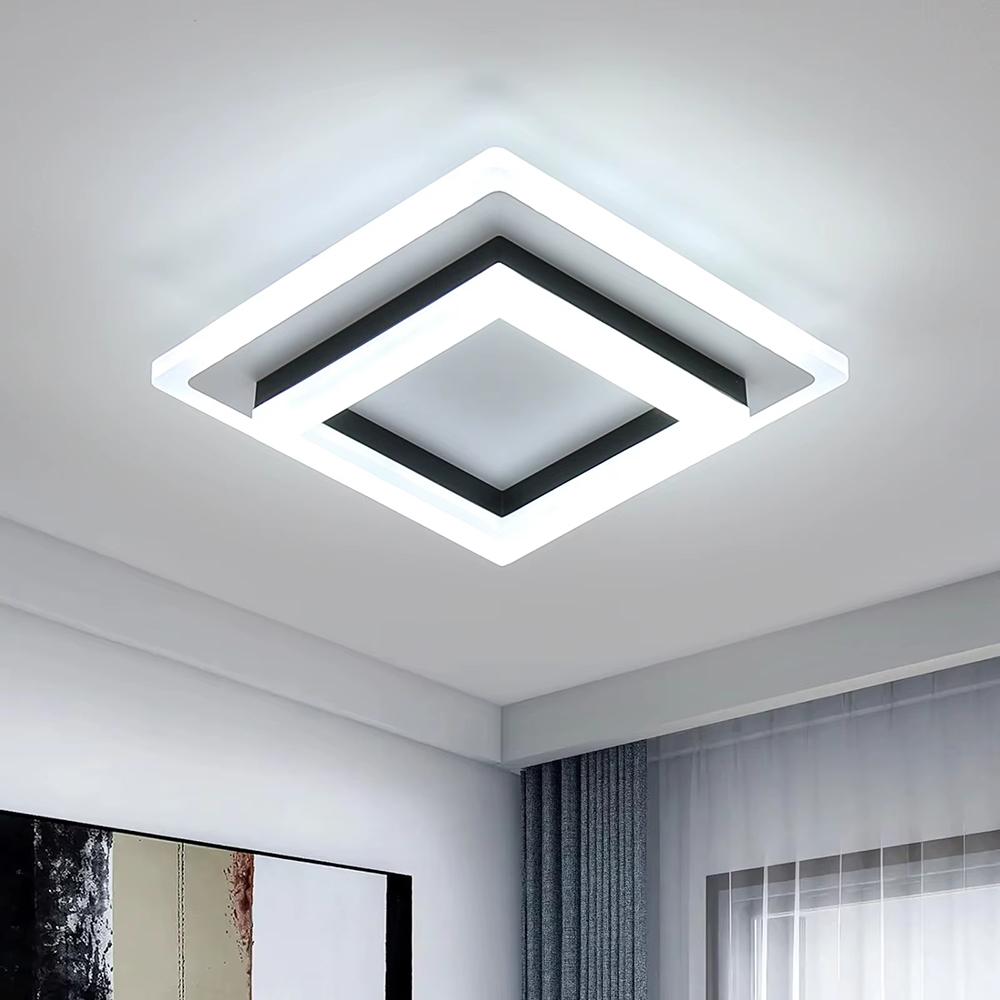 Square Acrylic  Ceiling Light Modern LED Ceiling Lamp,White 3-color light Ceiling Lights for Bedroom Office Kitchen Living Room