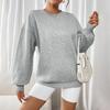 Утепленный топ осень и зима женский свободный повседневный круглый вырез длинный рукав пуловер утолщенный свитшот