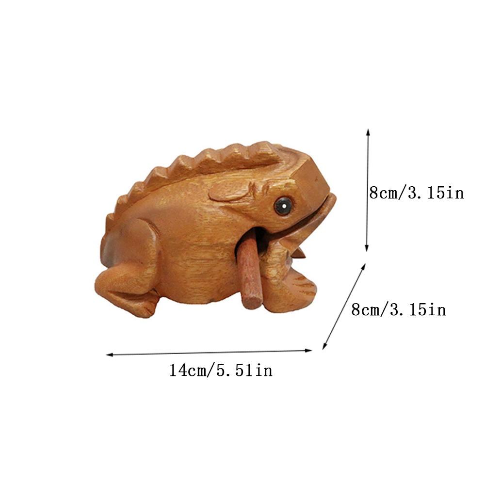 Wooden Frog Musical Instrument Handcrafted Lucky Frog Crafts Portable Frog Guiro Rasp Gifts