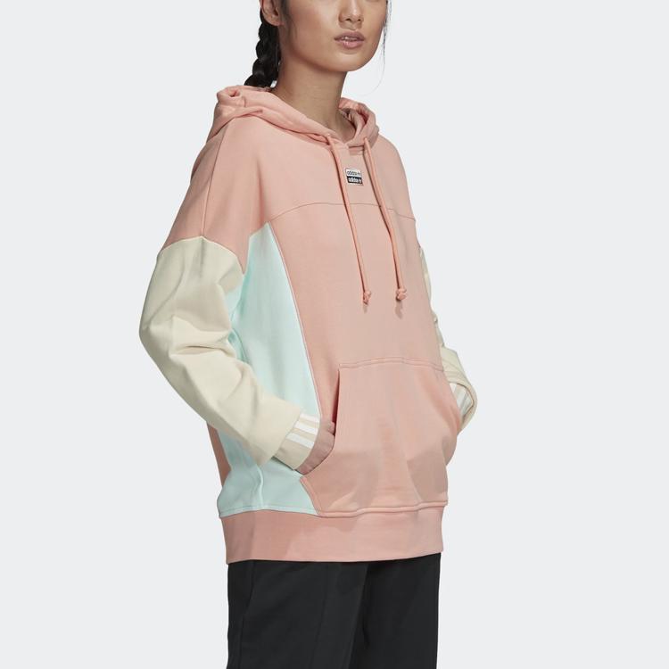 adidas Повседневная спортивная толстовка с капюшоном в стиле колор-блок для женщин, толстовки, светло-розовая GD3076