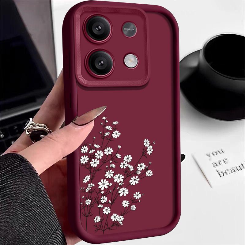 Мягкий силиконовый чехол с маленьким цветочным узором для Xiaomi 13T Poco F6 X6 Pro X5 Redmi Note 13 Pro 12 11 10, защита объектива, противоударный чехол для телефона