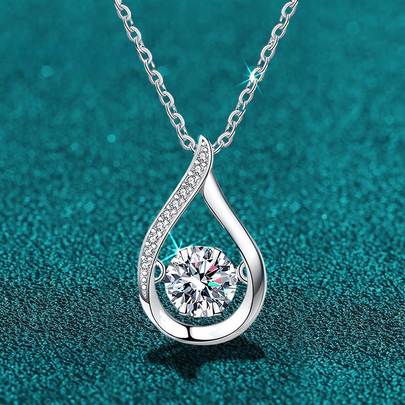 D цвет 1 карат 6,5 мм кулон из муассанита для женщин ожерелье высшего качества из 100% стерлингового серебра S925 свадебные украшения, подарки
