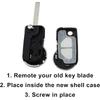 Корпус ключа-пульта с 2 кнопками и лезвием для Citroen DS3 DS4