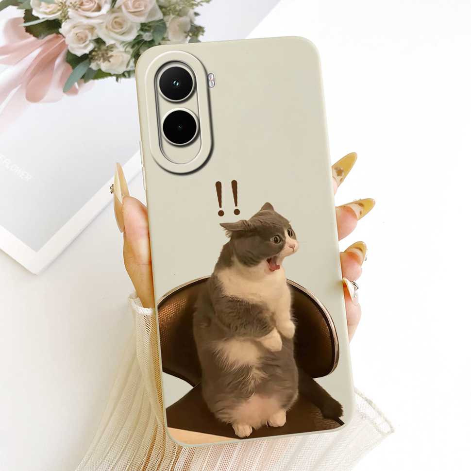 Silicone Case For Xiaomi Poco M7 4G Case Cute Cat Flowers Soft Slim Phone Cases For Xiaomi Poco M7 PocoM7 4G Cover Bumper