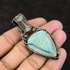 Amazonite Gemstone Copper Wire Wrapped Pendant Rainbow Moonstone Jewelry Unique Copper Design Jewelry Handmade Designer Pendant Gift For Her
