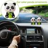 Панда Болванчик Украшения на Приборную Панель Милые Украшения на Приборную Панель Автомобиля Панда Болванчик на Солнечной Батарее Украшения Орнаменты для Интерьера Автомобиля