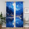 Небо и океан элегантные шторы для комнаты 2 шт тюль для спальни абажуры Хэллоуин украшение гостиная занавеска перегородка кухня