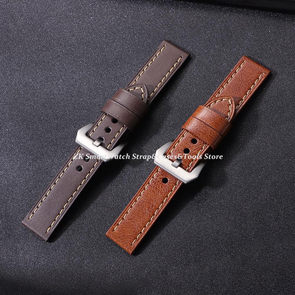 High Quality Genuine Leather Watch Band for Panerai Cowhide Oil Wax Strap Men Sport Bracelet Watchband 20mm 22mm 24mm Band Belt