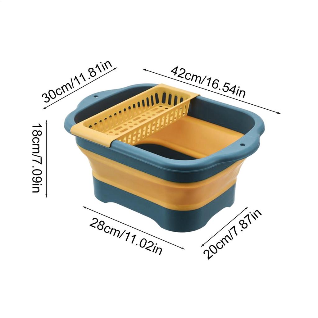 Bucket for Cleaning Portable Foldable Dish Pan With Drain Plug Household Cleaning Tools for RV Kitchen Bowl Laundry Fishing