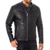 Men's Genuine Lambskin Black Leather Jacket Stylish Motorcycle Bomber Biker Outerwear MJ 223