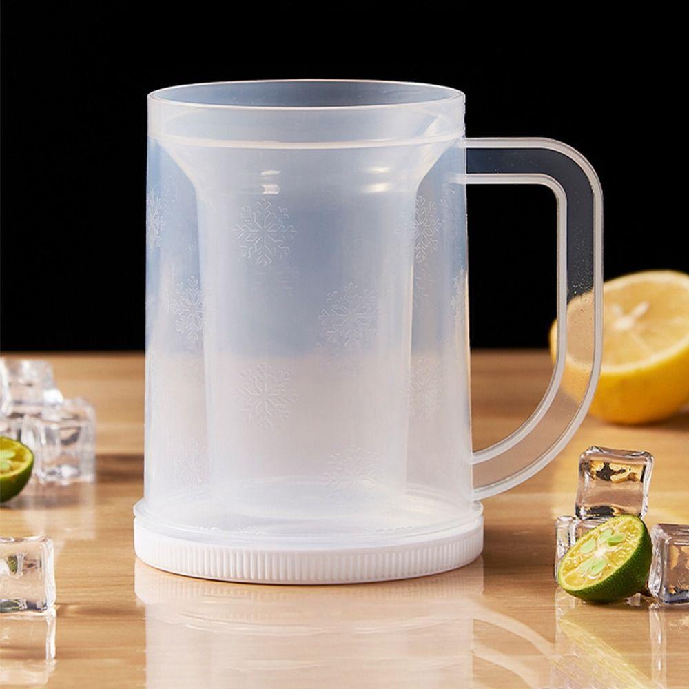 PET/PP Liquid Refrigerator Frozen Cup with Handle Freezer Beer Mugs Bar Kitchen Drinkware