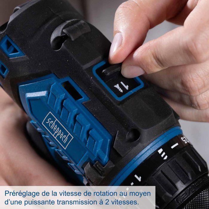 Perceuse visseuse percussion sans fil BC-CD60-X - brushless 60 Nm mandrin 13mm - SCHEPPACH 20V IXES - Batterie 2Ah + chargeur 2.4A