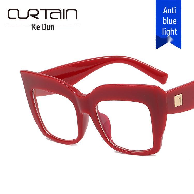 Квадратные очки «кошачий глаз» с большой оправой и заклепками – Новый европейский и американский стиль 2022 года для женщин