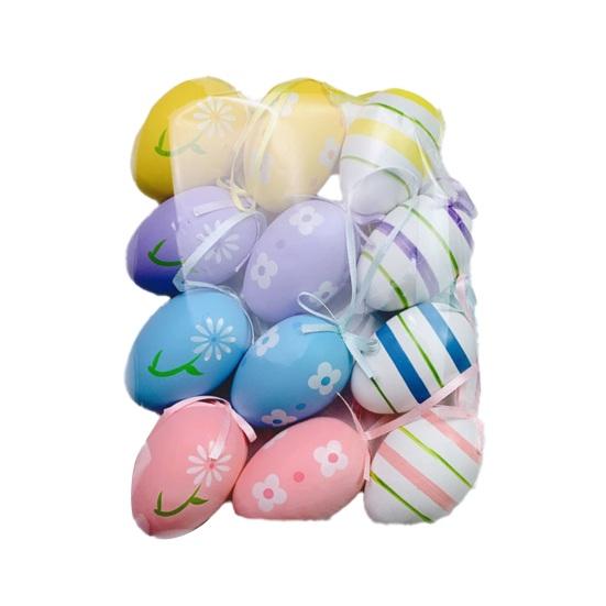 12 шт. Разноцветные пластиковые пасхальные яйца Сделай сам Игрушка для раскрашивания яиц для дома Детские занятия Принадлежности для пасхальной вечеринки