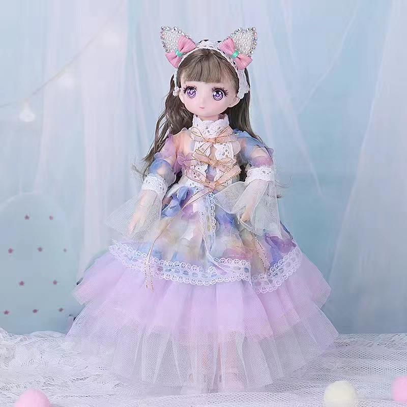 30cm Kawaii BJD Doll Girl 21 Points Joint Movable Doll Dress Up Girl Toy Birthday Gift
