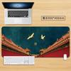 Zen Japanese Landscape Desk Mat with Birds and Mountains Gaming Mouse Pad