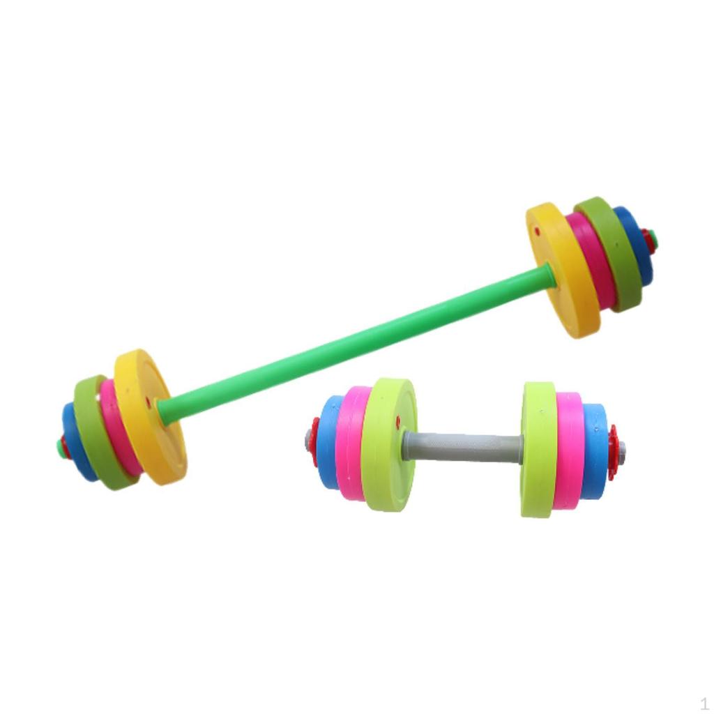 2 Pieces Kids Dumbbell Toy Children Barbell Fitness Equipment Lifting Training Home Exercise