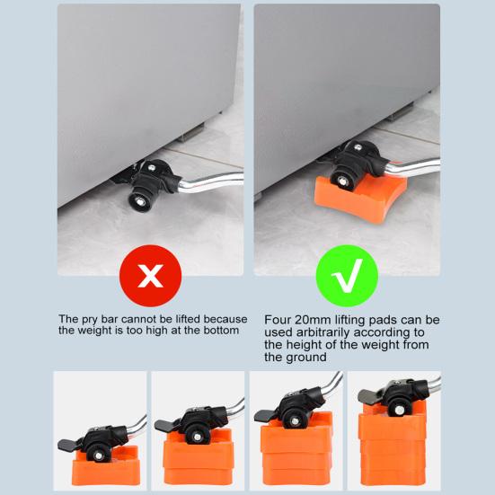 1 комплект подъемного инструмента для мебели с ломом, подъемный блок, тяжелый подъемный механизм для мебели с колесами, тележка для перемещения мебели, слайдер