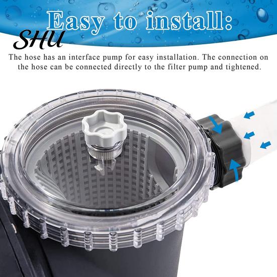 Шланг для бассейна Растягивающийся Гофрированная структура с зажимами Простая установка Запасной для фильтр-насоса INTEX Адаптер