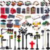 5PCS City Traffic Light Building Block MOC DIY Toy Assembly Street Lamp Furniture Seat Sofa Bed Telephone Bookcase Fish Tank K20