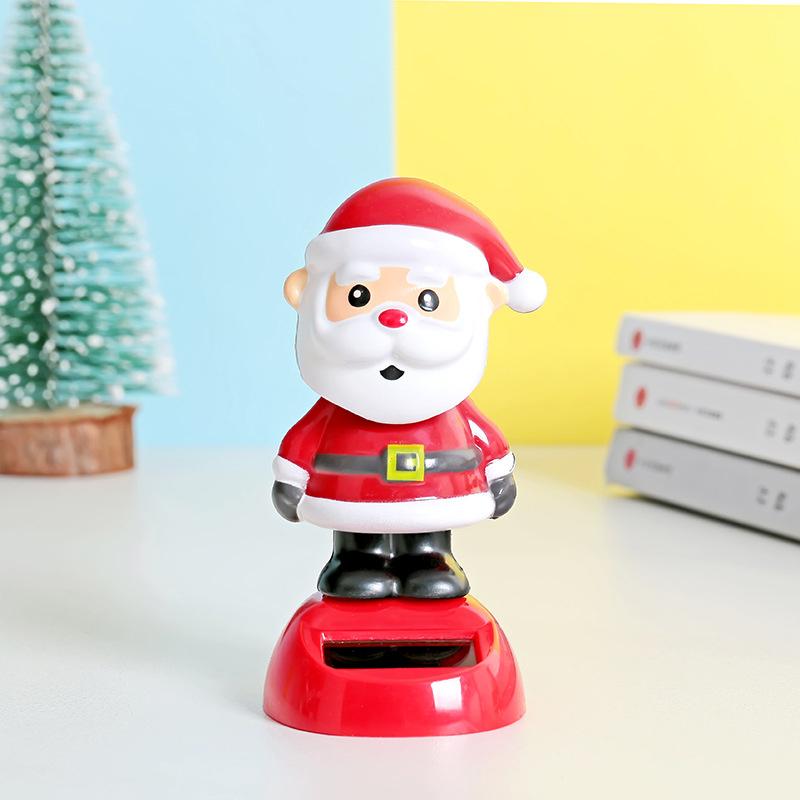 New Arrival Christmas Car Ornament Solar Ornament Bobblehead Doll Christmas Modeling Ornament Gift Creative Interior Car Supplie