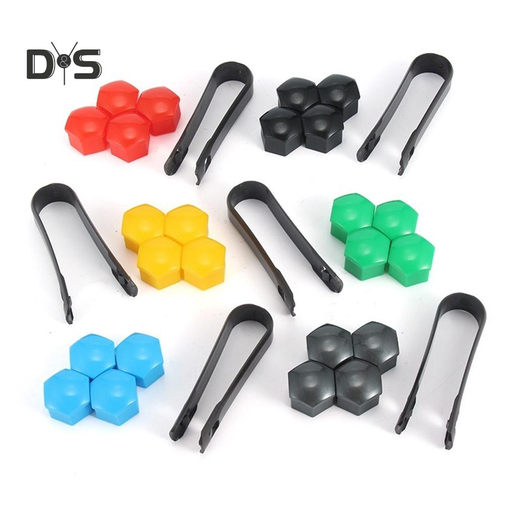 DYS Auto Shop 20Pcs 17mm Car Vehicle Wheel Center Nut Protection Cover Caps with Removal Tool