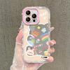 Applicable To Apple 16 Mobile Phone Case Iphone14max Cute Graffiti Bear 13 Mirror Anti-fall 12pro Transparent 11